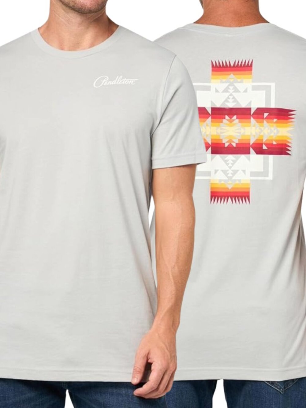 Pendleton Chief Joseph Graphic Tee Gray NWT Large Logo Back Print
